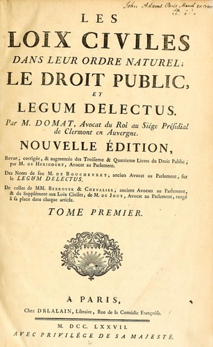 Cover for Les loix civiles dans leur ordre naturel