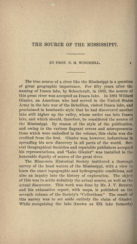 Cover for The source of the Mississippi