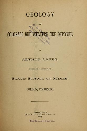 Cover for Geology of Colorado and western ore deposits