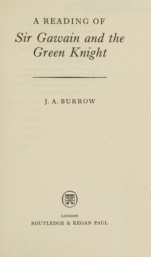 Cover for A reading of Sir Gawain and the Green Knight