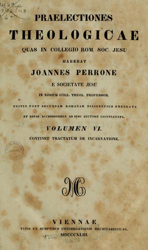 Cover for Praelectiones theologicae