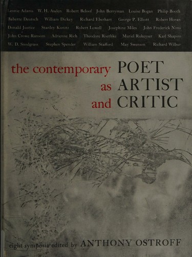 Cover for The contemporary poet as artist and critic;