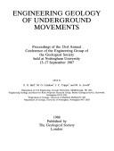 Cover for Engineering Geology of Underground Movements (Engineering Geological Special Publications S.)