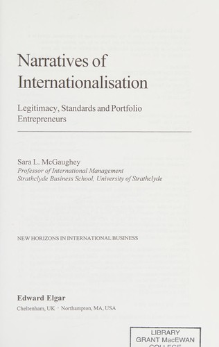 Cover for Narratives of Internationalization