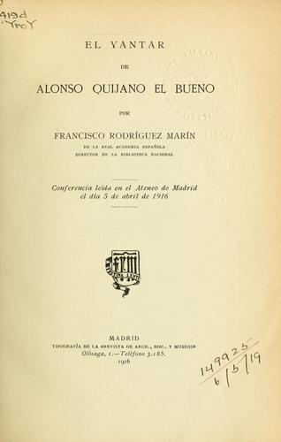 Cover for El Yantar de Alonso Quijano el Bueno