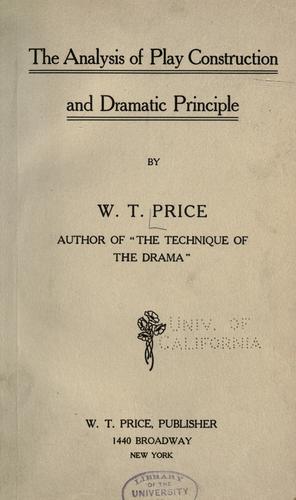 Cover for The analysis of play construction and dramatic principle