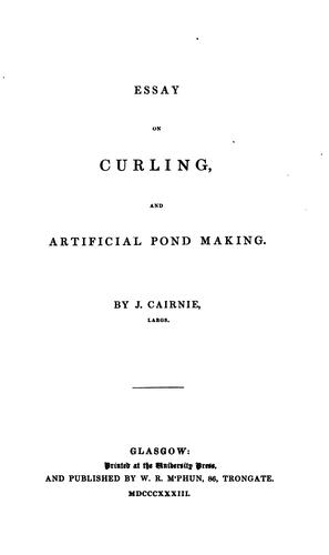 Cover for Essay on curling, and artificial pond making