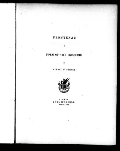 Cover for Frontenac