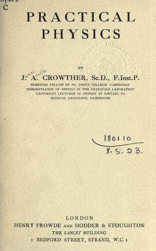 Cover for Practical physics.