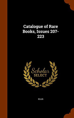 Cover for Catalogue of Rare Books, Issues 207-223