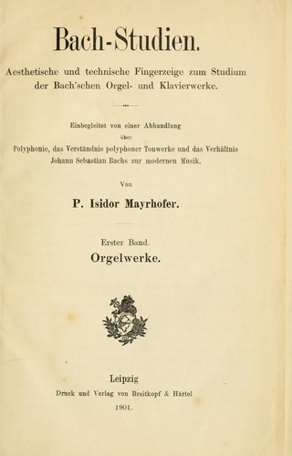 Cover for Bachs-Studien