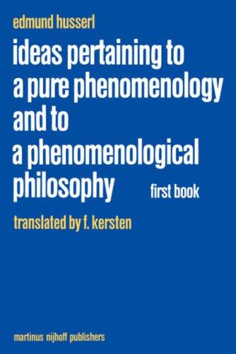 Cover for Ideas pertaining to a pure phenomenology and to a phenomenological philosophy