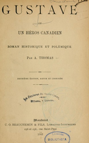 Cover for Gustave, ou, Un héros canadien