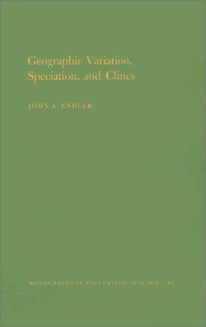 Cover for Geographic variation, speciation, and clines
