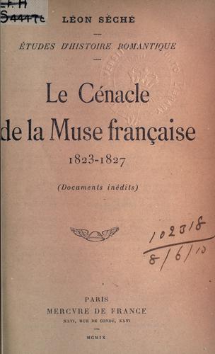 Cover for Le cénacle de La Muse française, 1823-1827