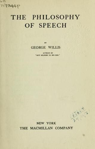 Cover for The philosophy of speech