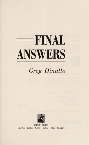 Cover for Final answers