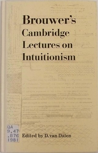 Cover for Brower's Cambridge lectures on intuitionism