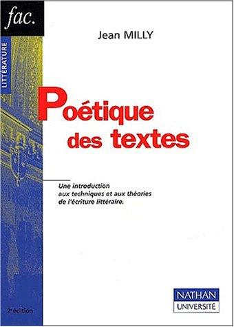 Cover for Poétique des textes