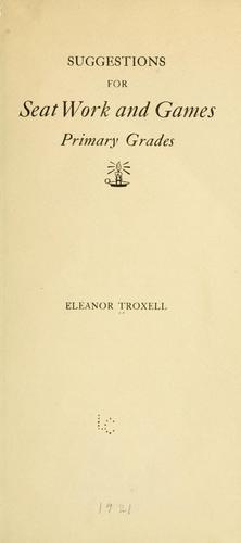 Cover for Suggestions for seat work and games, primary grades