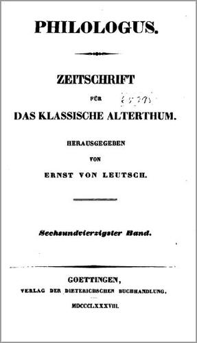 Cover for Philologus