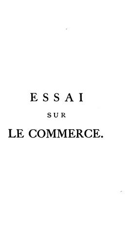 Cover for Essai sur le commerce.