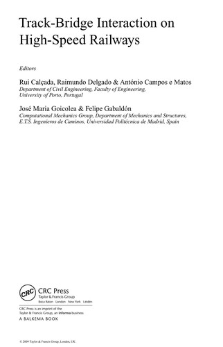 Cover for Track-bridge interaction on high-speed railways