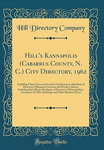 Cover for Hill's Kannapolis  City Directory, 1962