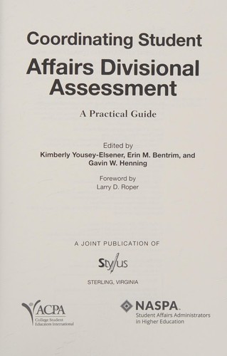 Cover for Coordinating Student Affairs Divisional Assessment