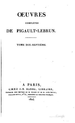 Cover for Oeuvres complètes de Pigault Lebrun