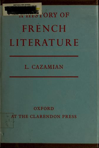 Cover for A history of French literature.