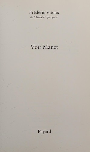 Cover for Voir Manet