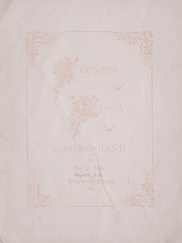 Cover for Cronje's glory