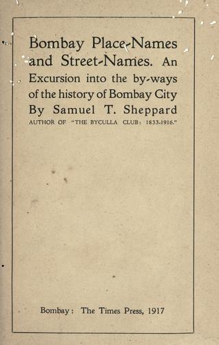 Cover for Bombay place-names and street-names