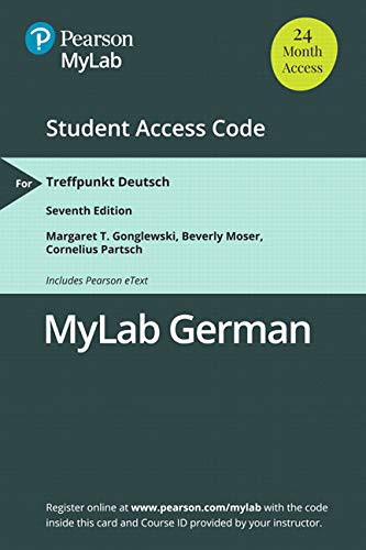 Cover for MLM MyLab German with Pearson eText for Treffpunkt Deutsch -- Access Card