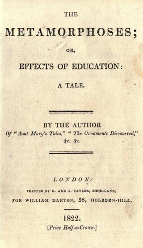Cover for The metamorphoses, or, Effects of education