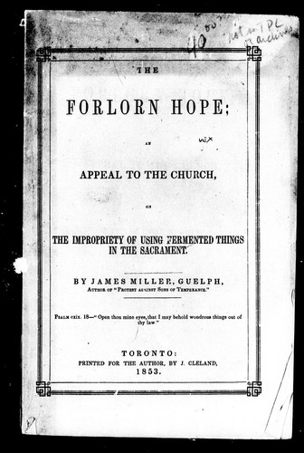Cover for The forlorn hope