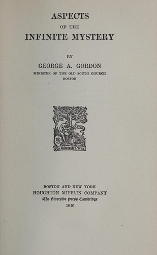 Cover for Aspects of the infinite mystery
