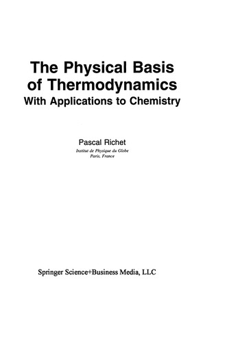 Cover for The Physical Basis of Thermodynamics