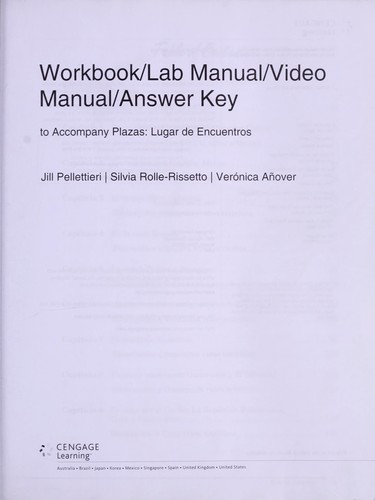 Cover for Workbook/lab manual/video manual/answer key to accompany Plazas