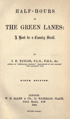 Cover for Half-hours in the green lanes