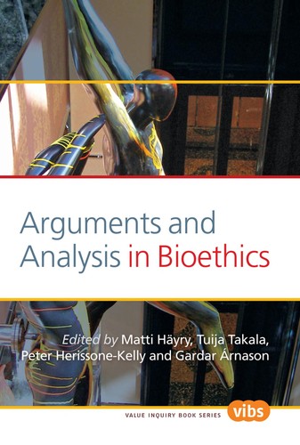 Cover for Arguments and analysis in bioethics