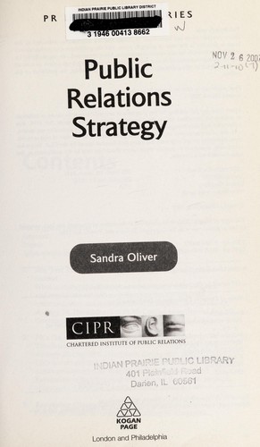 Cover for Public relations strategy