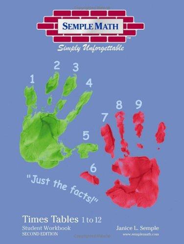 Cover for The Semple Math Times Tables, 1 to 12, "Just the Facts"