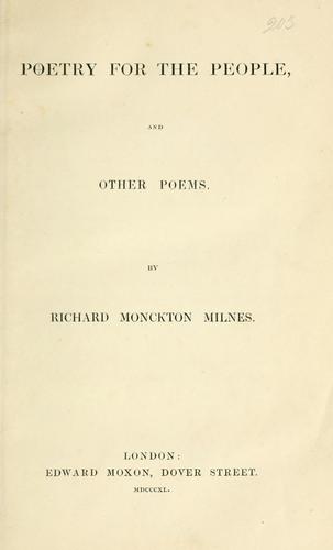 Cover for Poetry for the people