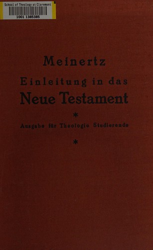 Cover for Einleitung in das Neue Testament