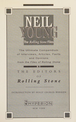 Cover for Neil Young, the Rolling stone files