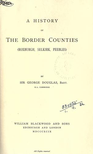 Cover for A history of the border counties