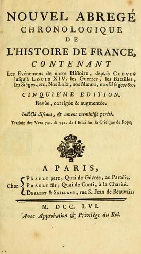 Cover for Nouvel abreg©Øe chronologique de l'histoire de France