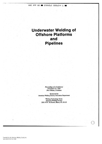 Cover for Underwater welding of offshore platforms and pipelines